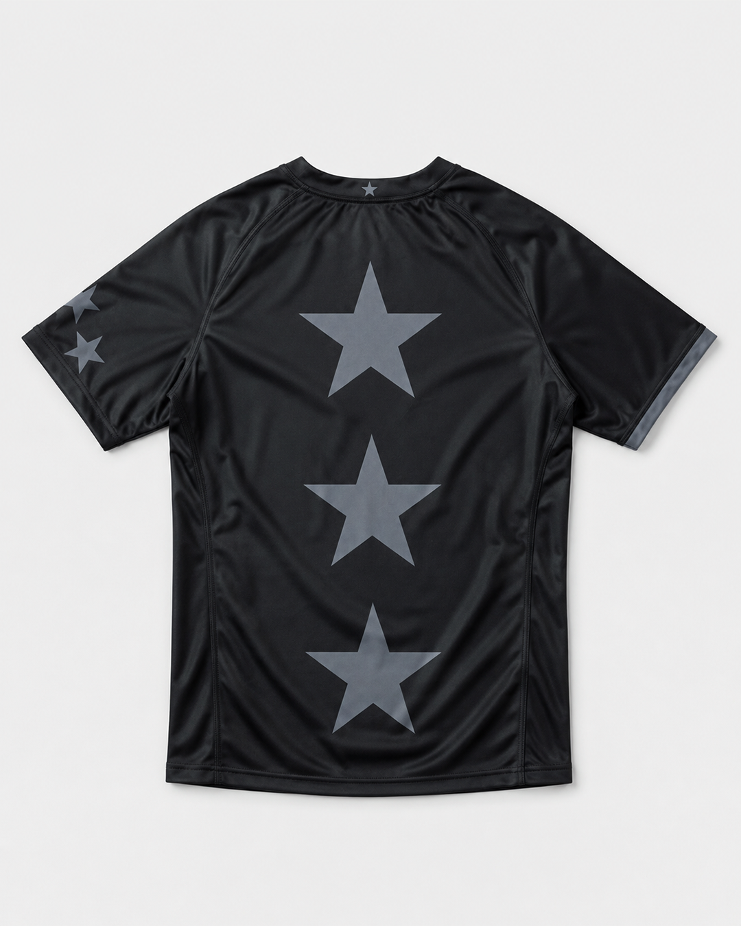 Three-Star Short Sleeve Rashguard — Black