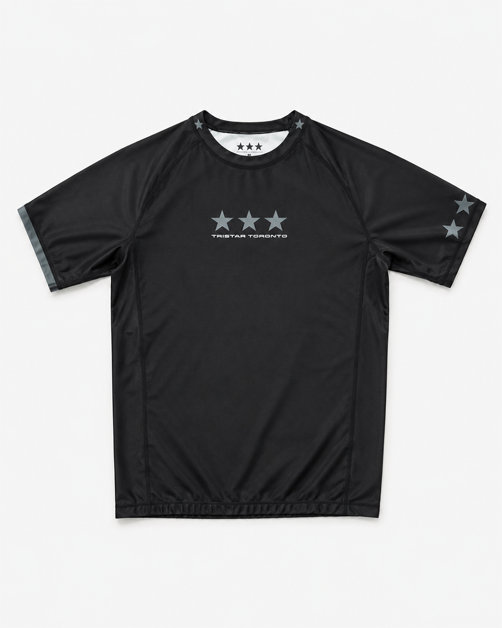 Three-Star Short Sleeve Rashguard — Black