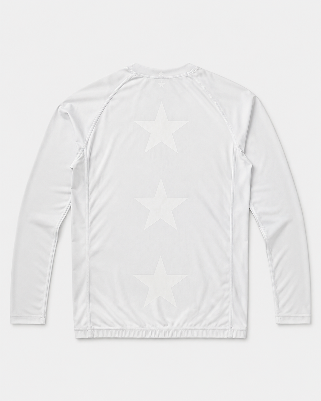 Three-Star Long Sleeve Rashguard — White