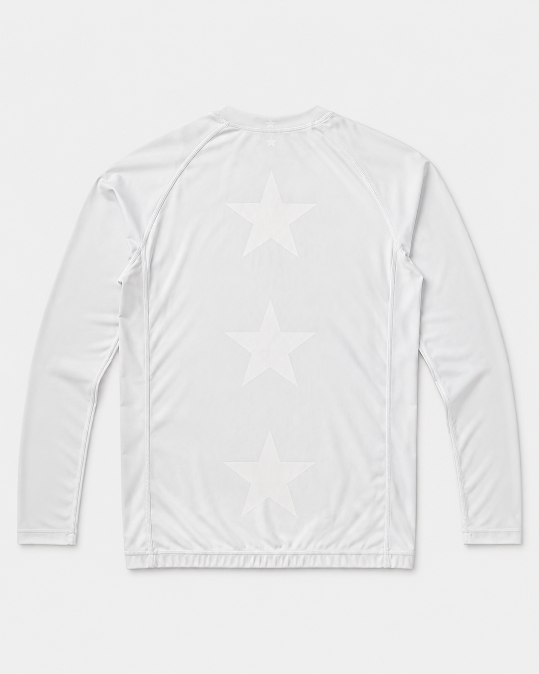 Three-Star Long Sleeve Rashguard — White
